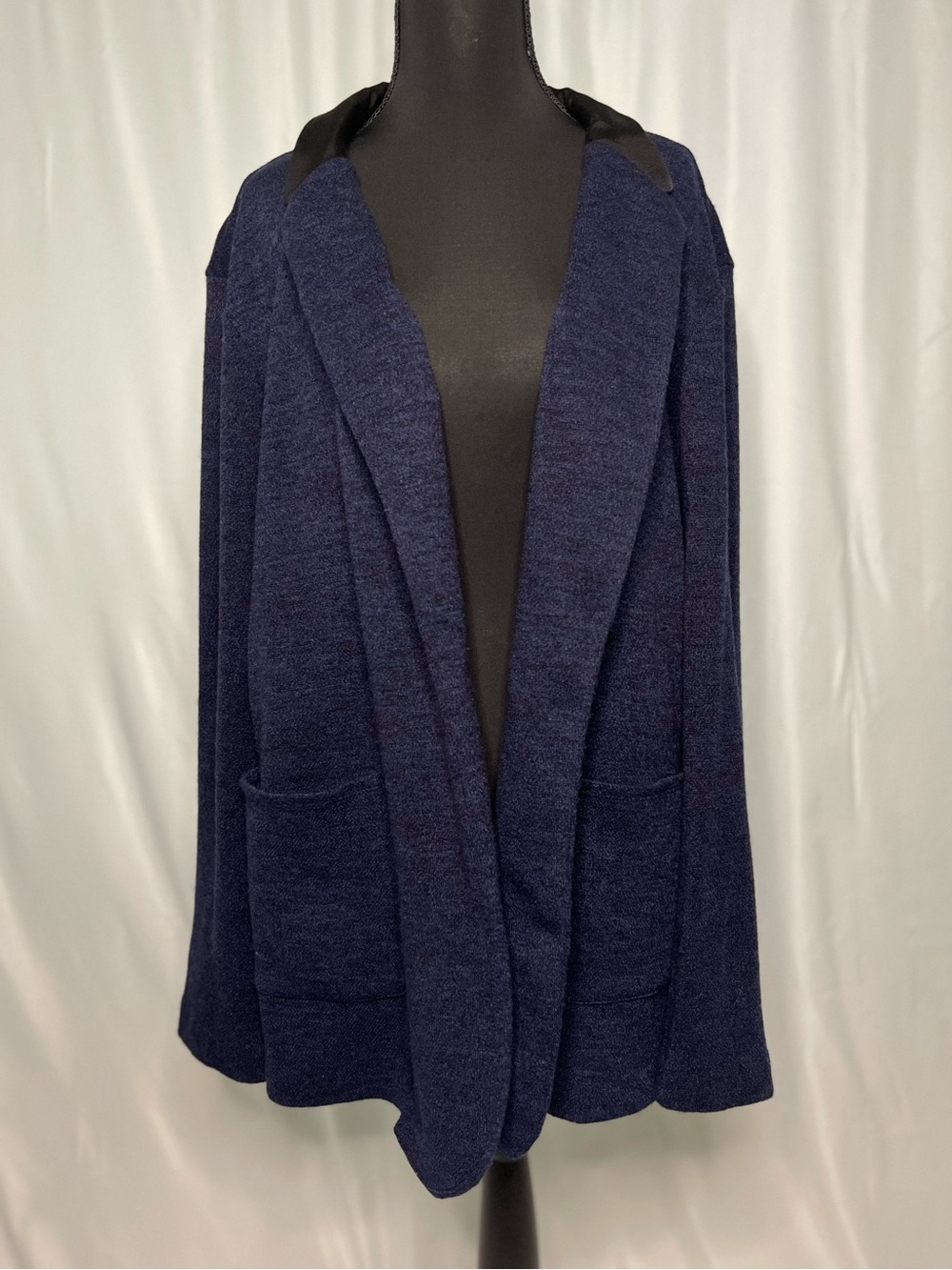 Simply Vera - Vera Wang Navy Open-Front Knit Sweater - Picture 12 of 15